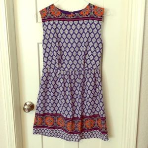 Sleeveless Royal Blue Dress with gathered waist